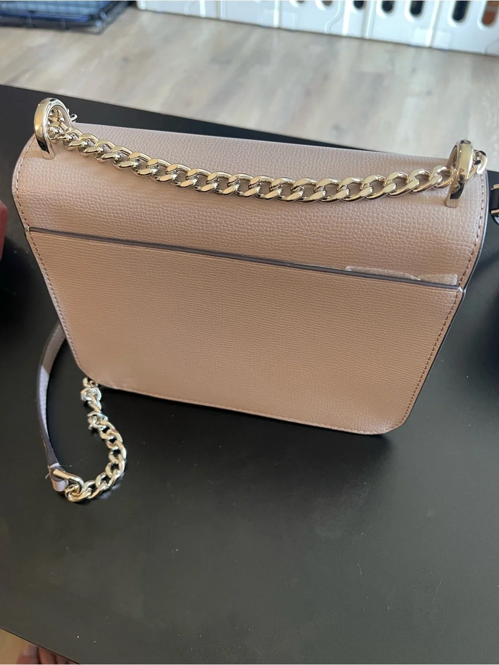 kate spade Pebbled Leather Chain Crossbody Bag - Taupe